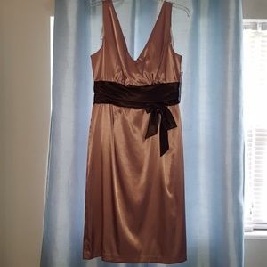 Rose and brown semi formal dress